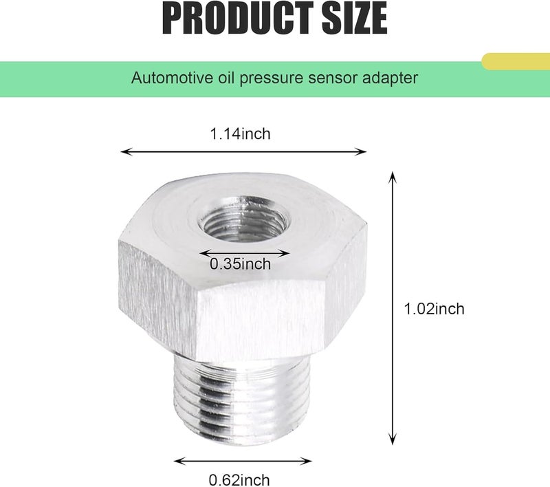 Zikefest LS Oil Pressure Adapter, LS Engines Swap Oil Pressure Sensor Adapter, M16-1.5 to 1/8 NPT LS Swap Oil Pressure Sensor Fitting, for GM LS Engines LS1 LSX LS3 4.2L 4.3L 4.8L 5.3L 6.0L 6.2L - Image 2